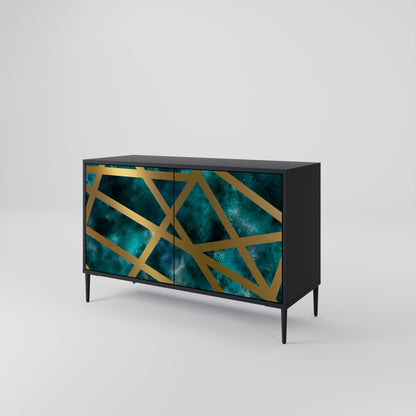 Credenza a 2 ante THE LABYRINTH OF GOLD con finitura nera