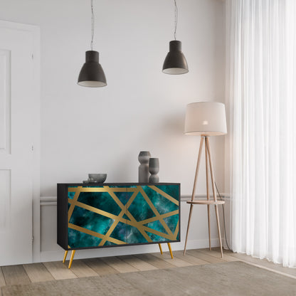 Credenza a 2 ante THE LABYRINTH OF GOLD con finitura nera