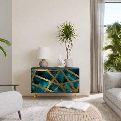 Credenza a 2 ante THE LABYRINTH OF GOLD con finitura nera