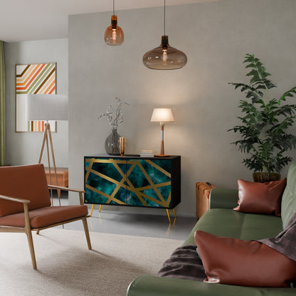 Credenza a 2 ante THE LABYRINTH OF GOLD con finitura nera