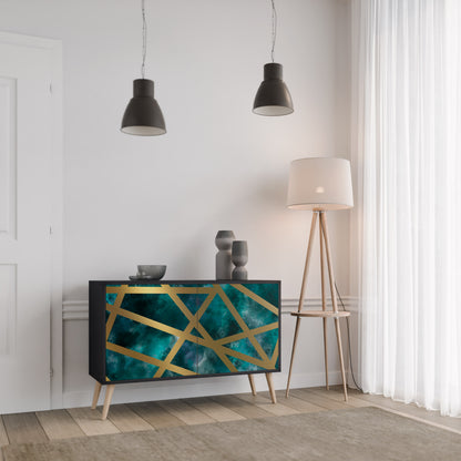 Credenza a 2 ante THE LABYRINTH OF GOLD con finitura nera