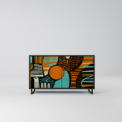 Credenza a 2 ante GEODE GLIMMER con finitura nera