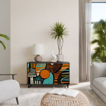 Credenza a 2 ante GEODE GLIMMER con finitura nera
