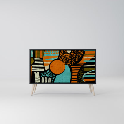 Credenza a 2 ante GEODE GLIMMER con finitura nera