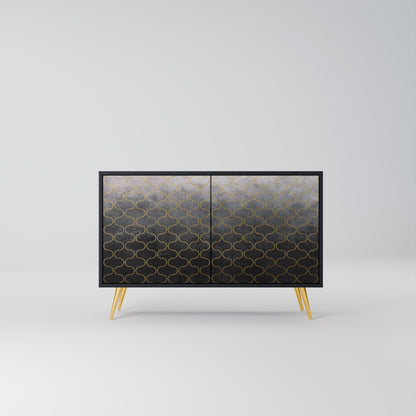 TESSELATED GRAYISH 2-Door Sideboard in Black Finish