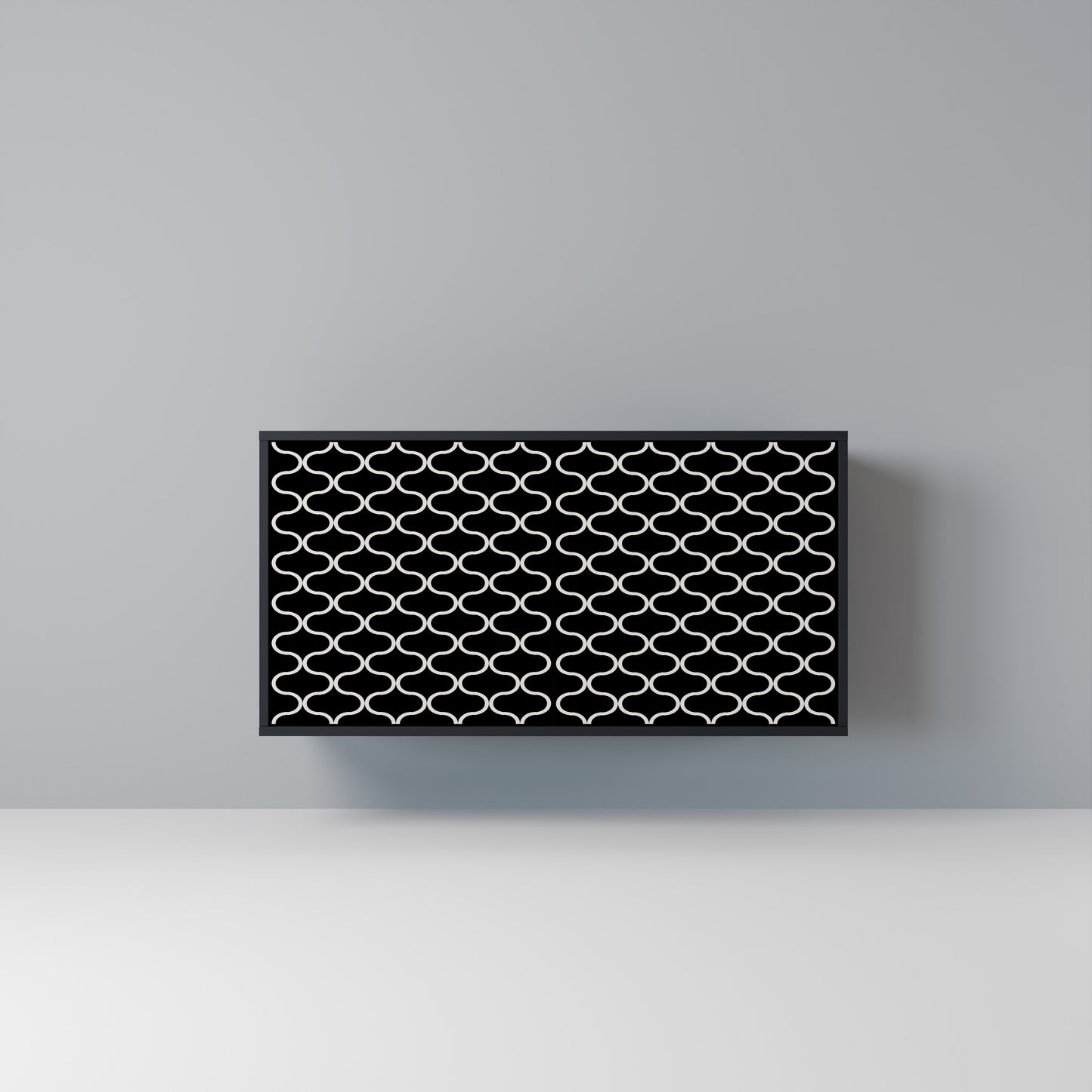 TESSELATED BLACKNESS Madia a 2 Ante in Finitura Nera