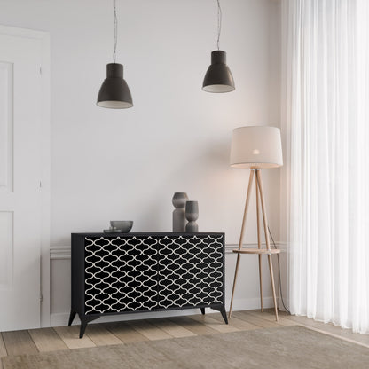 TESSELATED BLACKNESS 2-Door Sideboard in Black Finish