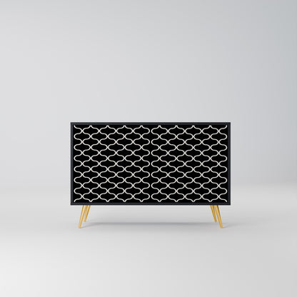 TESSELATED BLACKNESS 2-Door Sideboard in Black Finish