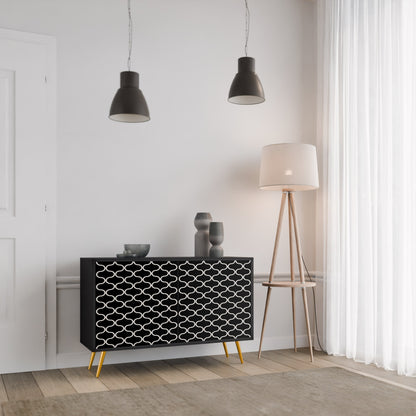 TESSELATED BLACKNESS 2-Door Sideboard in Black Finish