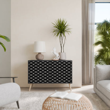 TESSELATED BLACKNESS 2-Door Sideboard in Black Finish