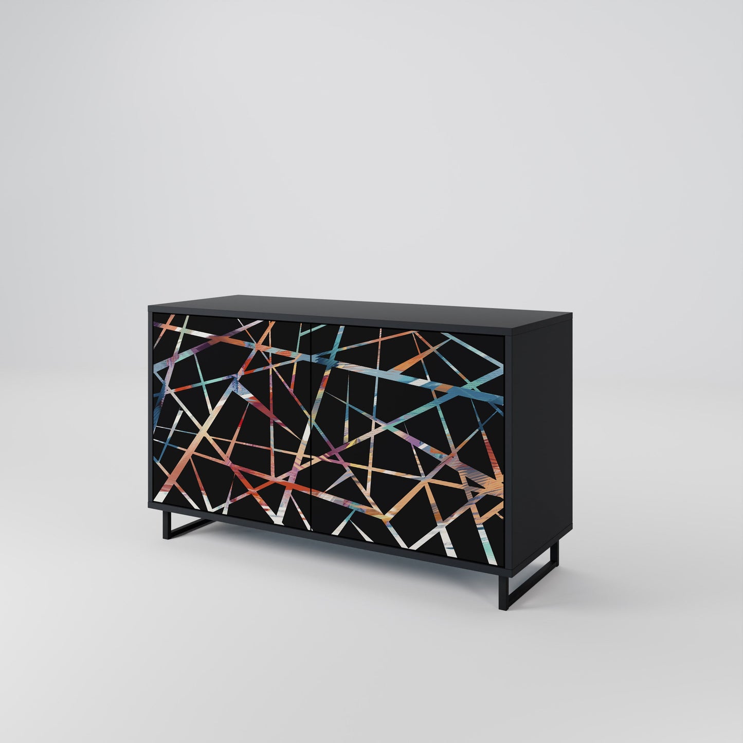 Credenza POLYGON VERVE a 2 ante in finitura nera