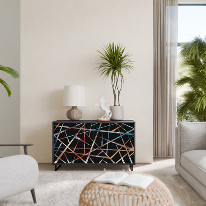 Credenza POLYGON VERVE a 2 ante in finitura nera
