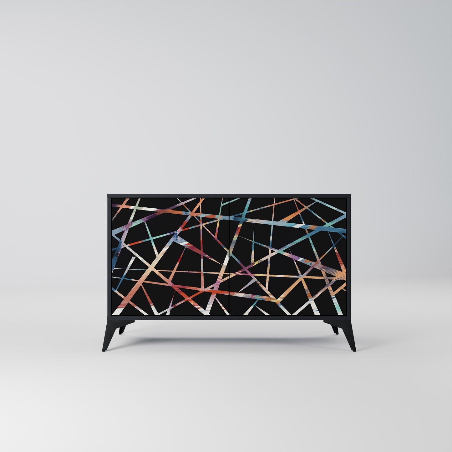 Credenza POLYGON VERVE a 2 ante in finitura nera