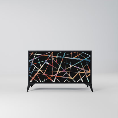 Credenza POLYGON VERVE a 2 ante in finitura nera