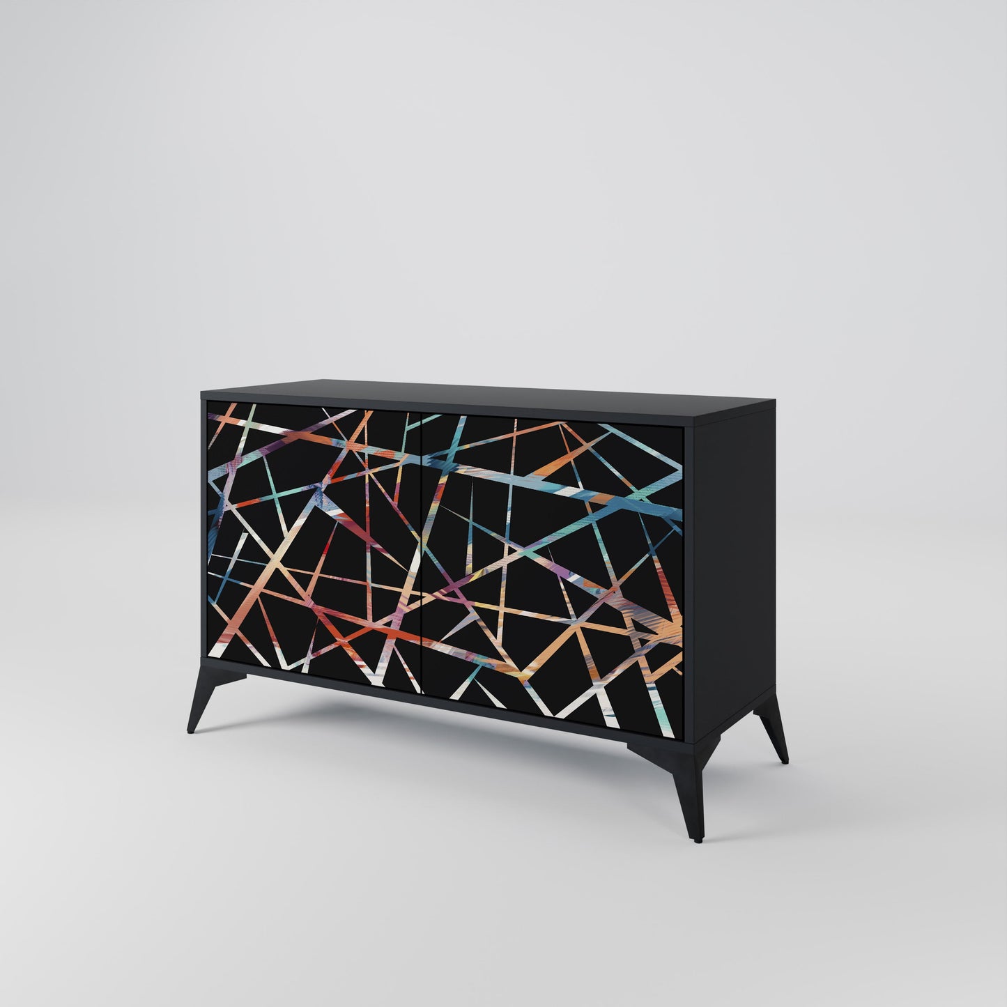 Credenza POLYGON VERVE a 2 ante in finitura nera