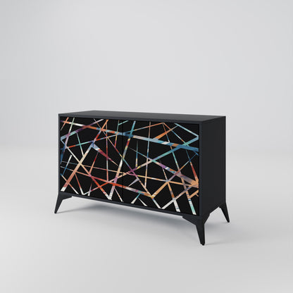 Credenza POLYGON VERVE a 2 ante in finitura nera