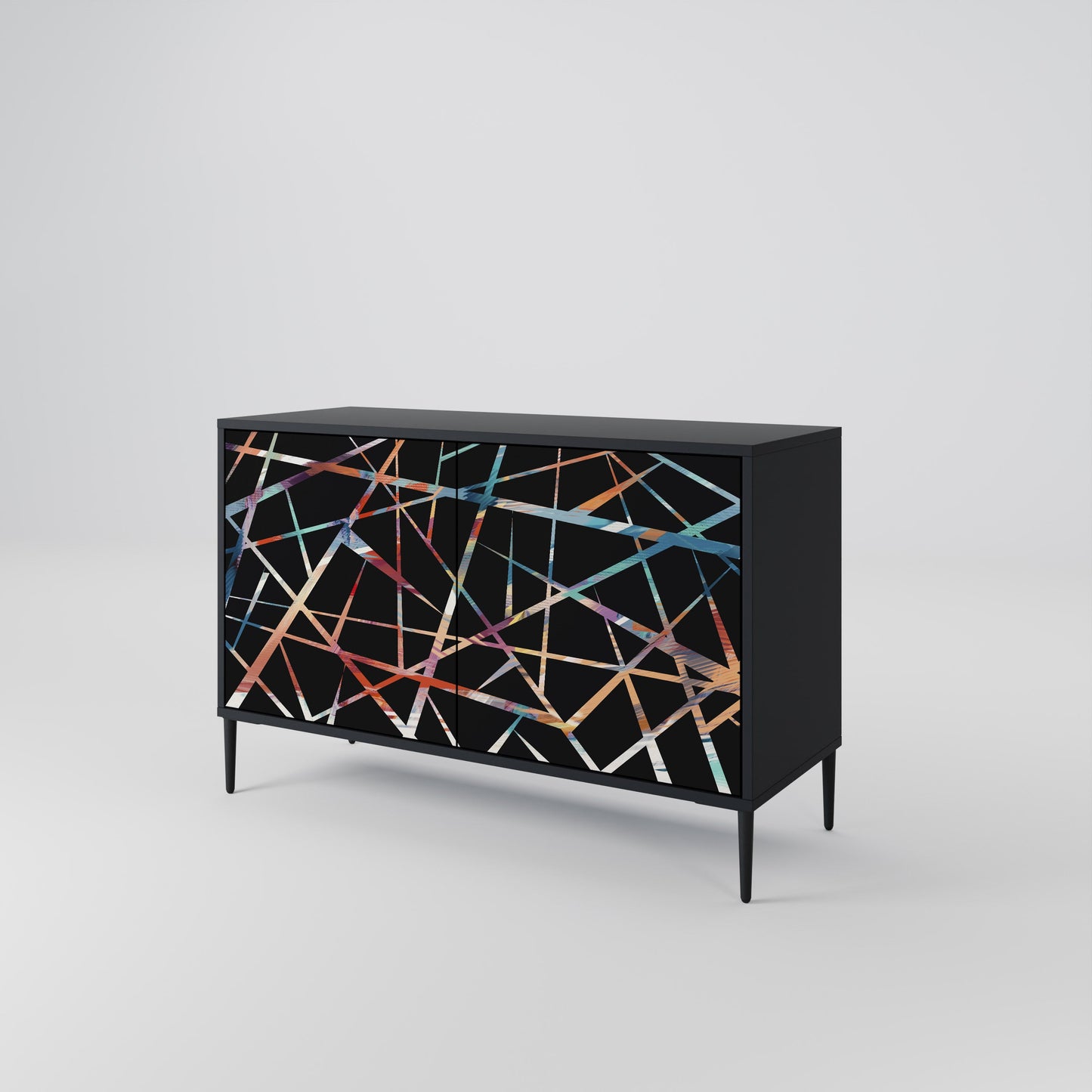 Credenza POLYGON VERVE a 2 ante in finitura nera