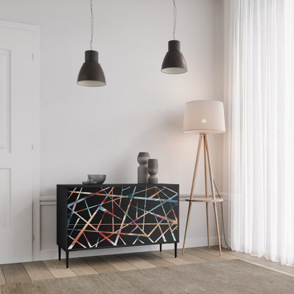 Credenza POLYGON VERVE a 2 ante in finitura nera