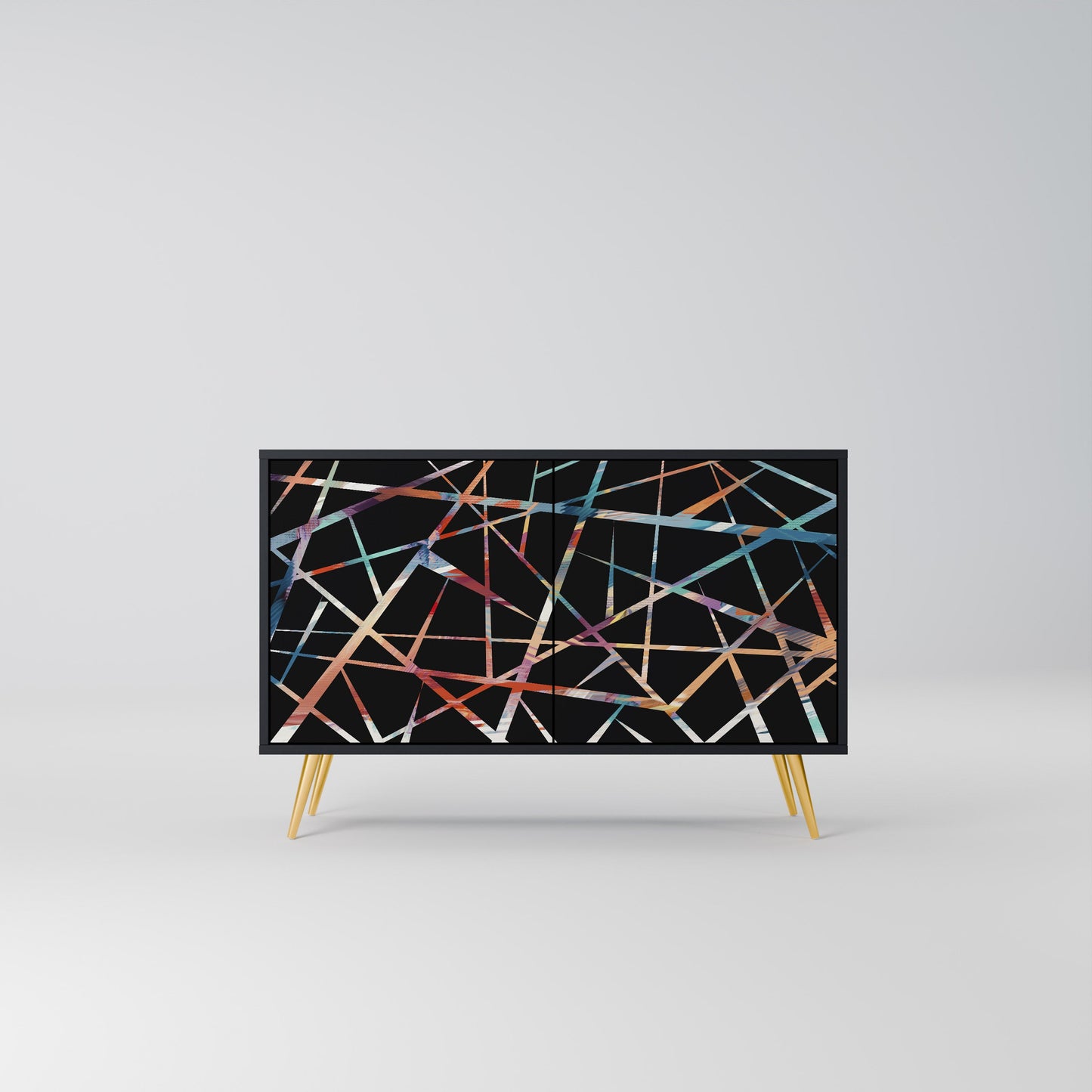 Credenza POLYGON VERVE a 2 ante in finitura nera