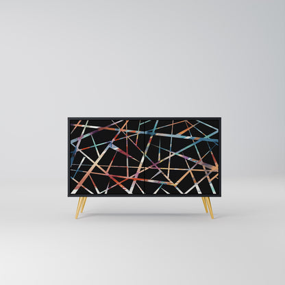 Credenza POLYGON VERVE a 2 ante in finitura nera