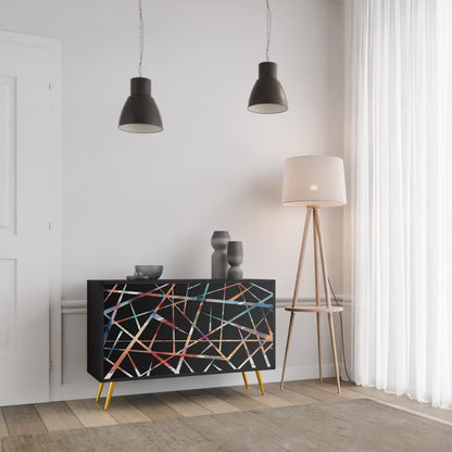 Credenza POLYGON VERVE a 2 ante in finitura nera