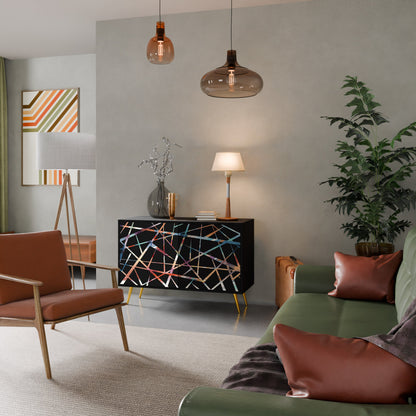Credenza POLYGON VERVE a 2 ante in finitura nera