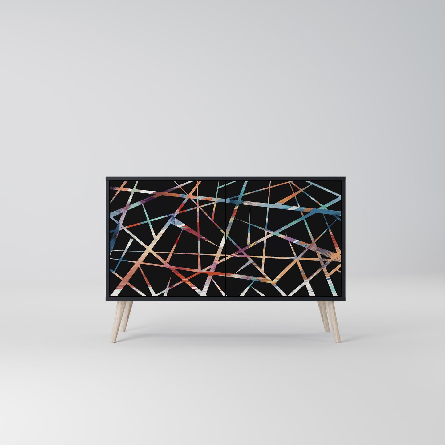 Credenza POLYGON VERVE a 2 ante in finitura nera