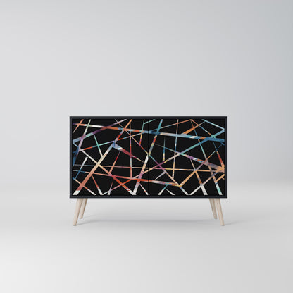Credenza POLYGON VERVE a 2 ante in finitura nera