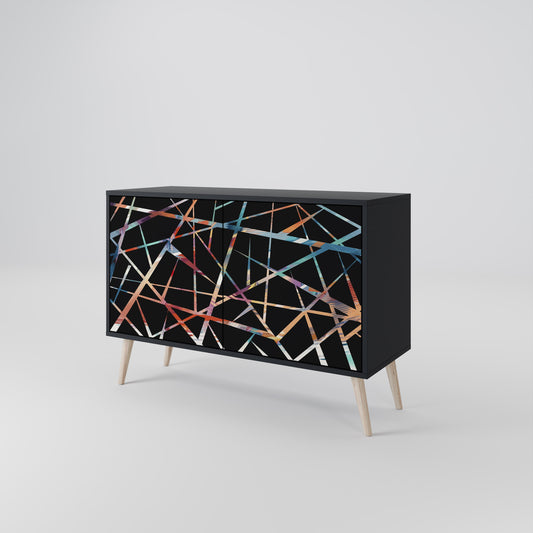 Credenza POLYGON VERVE a 2 ante in finitura nera