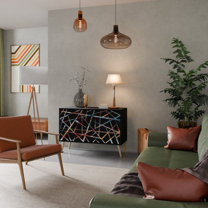 Credenza POLYGON VERVE a 2 ante in finitura nera