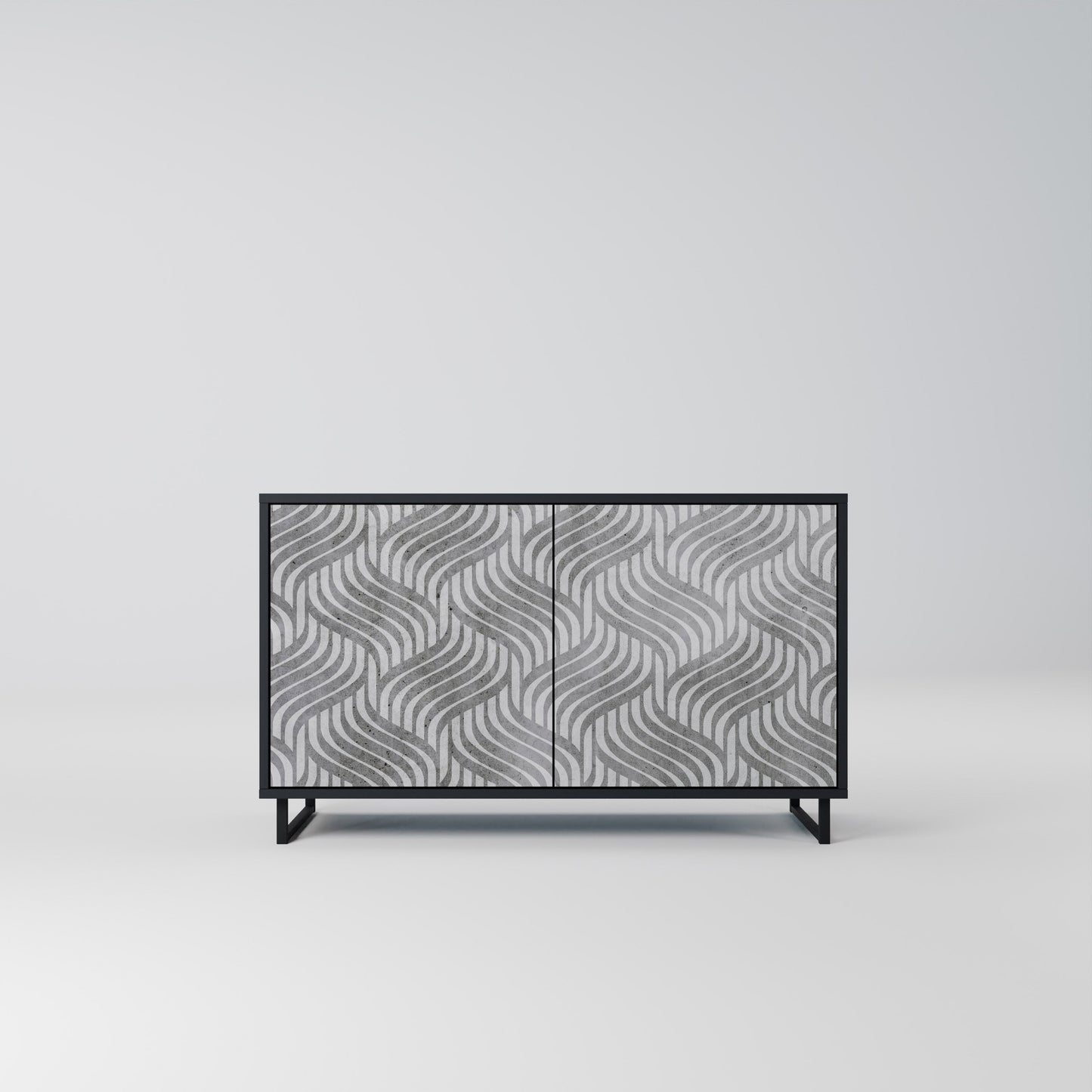 Credenza CONCRETE MOVEMENT a 2 ante in finitura nera