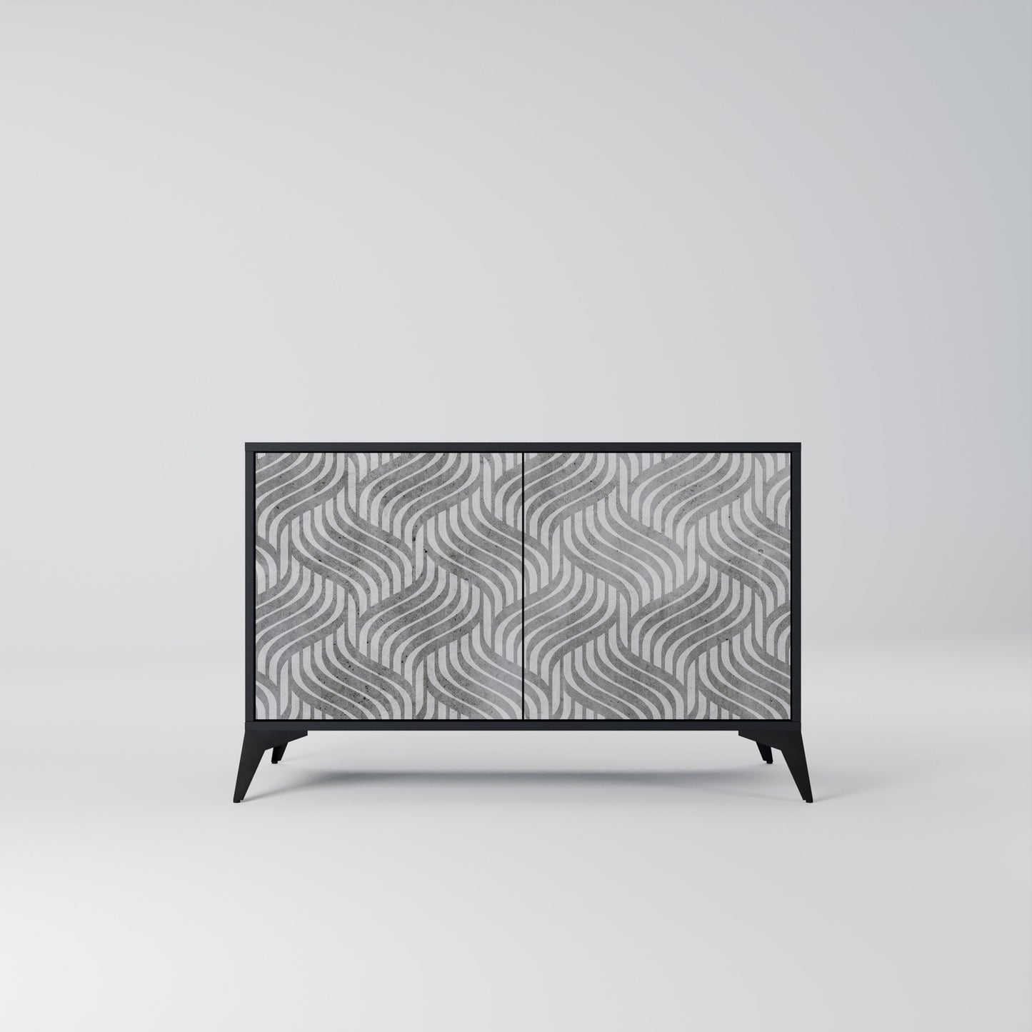 Credenza CONCRETE MOVEMENT a 2 ante in finitura nera