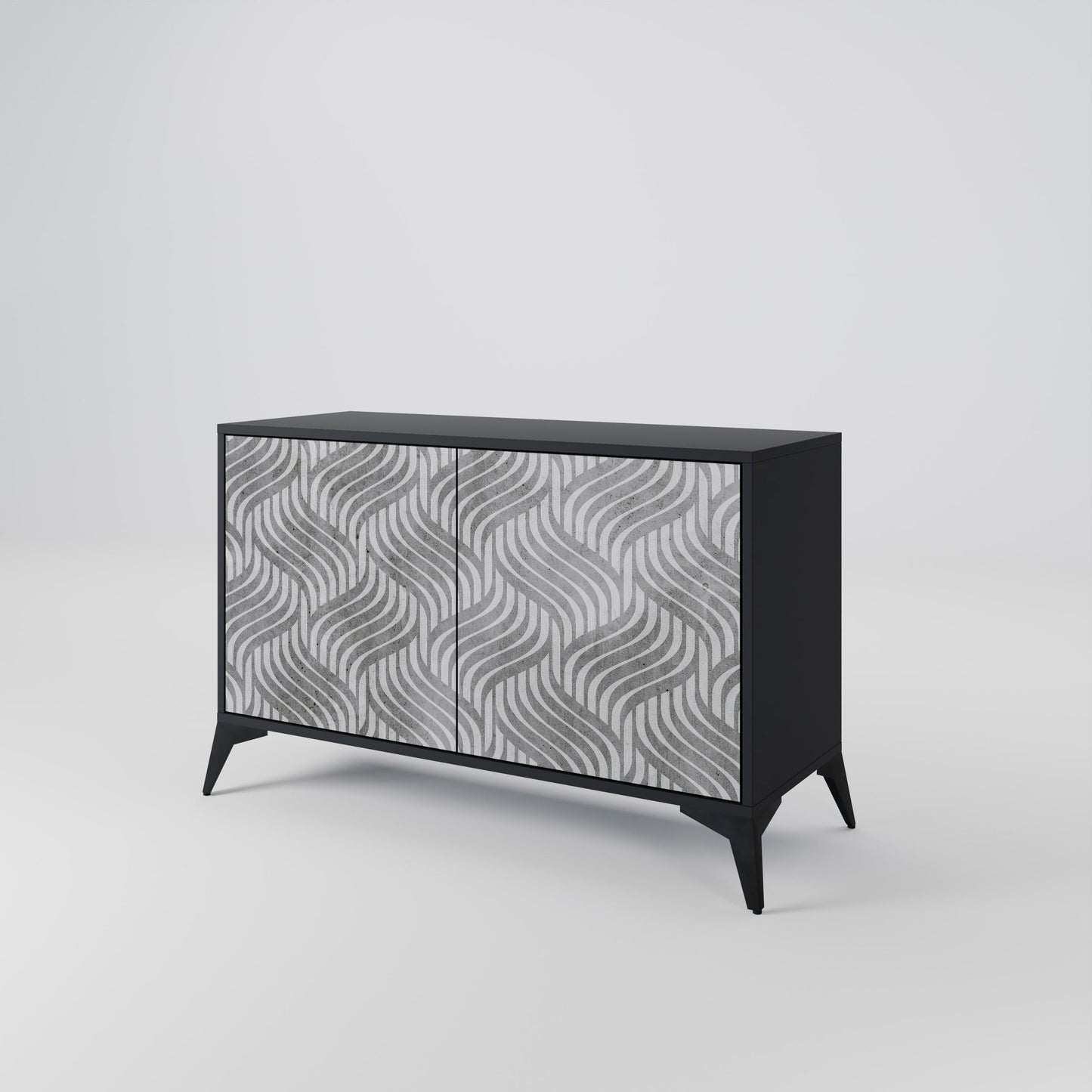 Credenza CONCRETE MOVEMENT a 2 ante in finitura nera