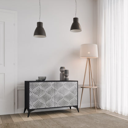 Credenza CONCRETE MOVEMENT a 2 ante in finitura nera