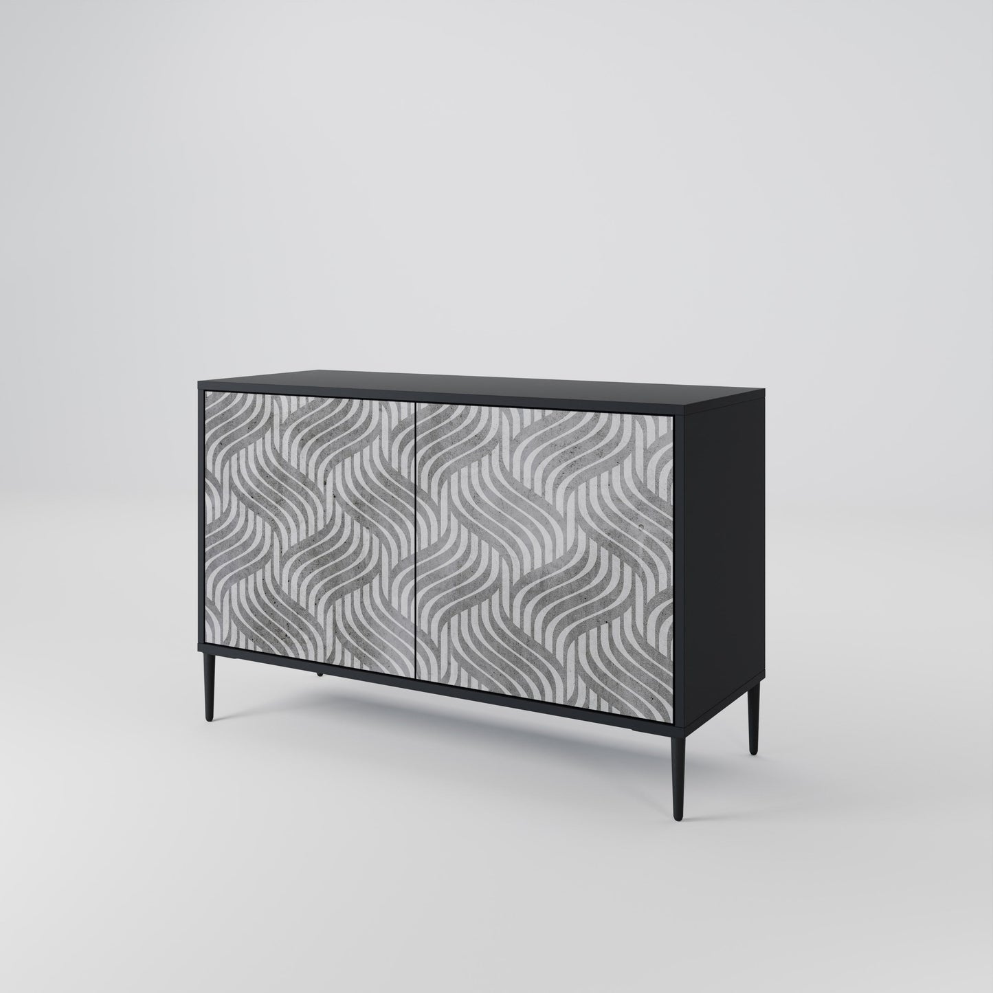 Credenza CONCRETE MOVEMENT a 2 ante in finitura nera