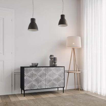 Credenza CONCRETE MOVEMENT a 2 ante in finitura nera