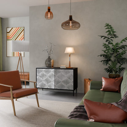 Credenza CONCRETE MOVEMENT a 2 ante in finitura nera