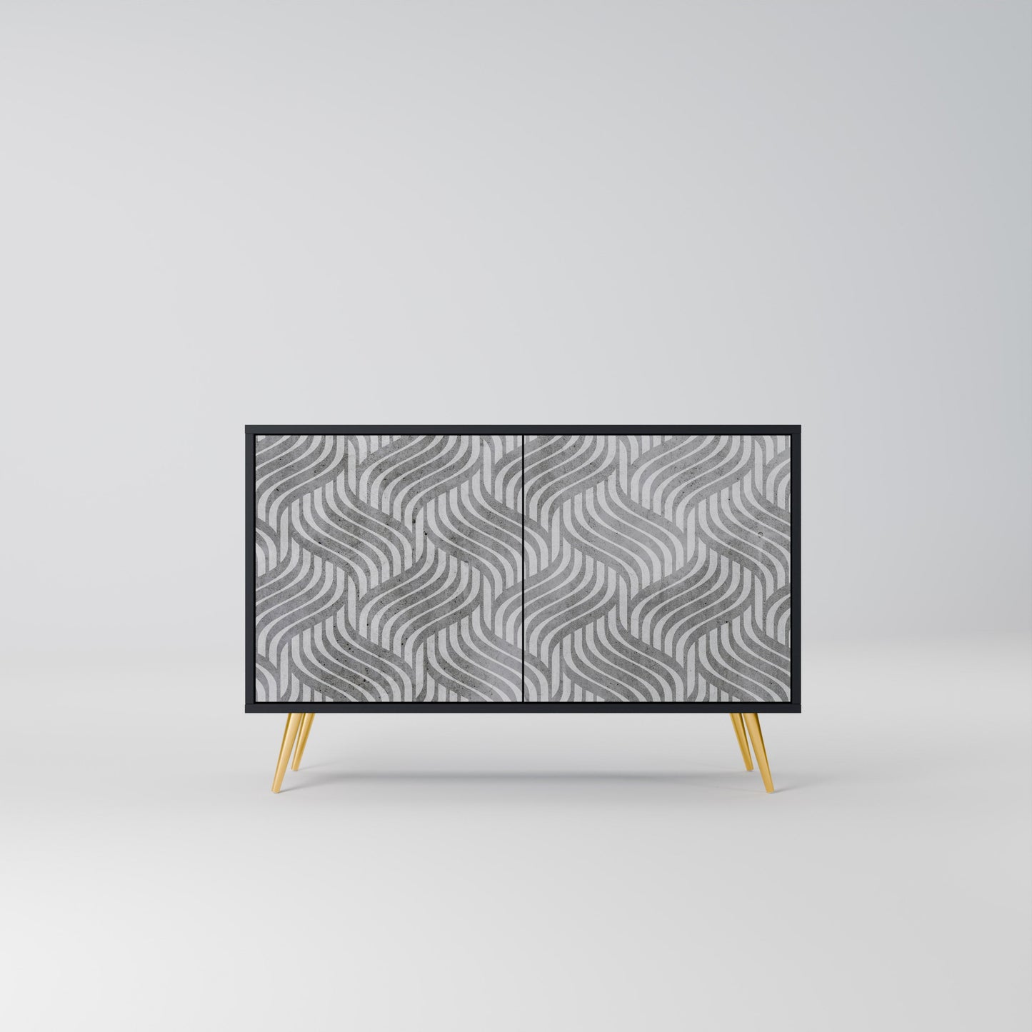 Credenza CONCRETE MOVEMENT a 2 ante in finitura nera