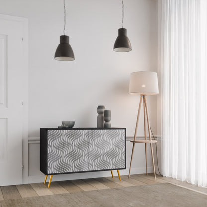 Credenza CONCRETE MOVEMENT a 2 ante in finitura nera