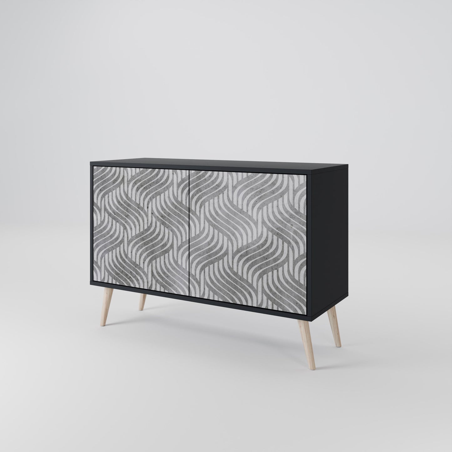 Credenza CONCRETE MOVEMENT a 2 ante in finitura nera