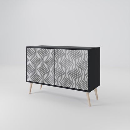Credenza CONCRETE MOVEMENT a 2 ante in finitura nera