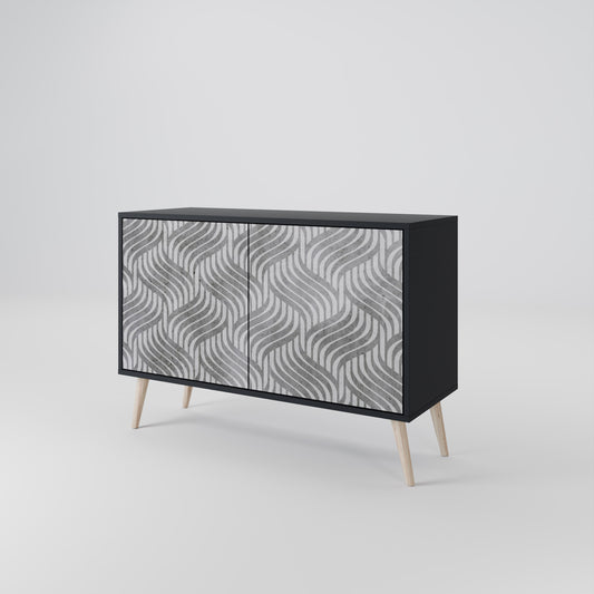 Credenza CONCRETE MOVEMENT a 2 ante in finitura nera