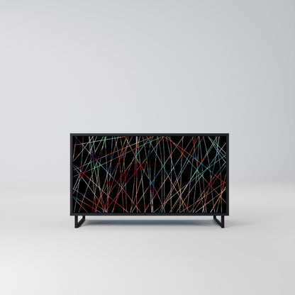 Credenza a 2 ante LUMINOUS SNARE in finitura nera