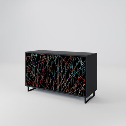 Credenza a 2 ante LUMINOUS SNARE in finitura nera