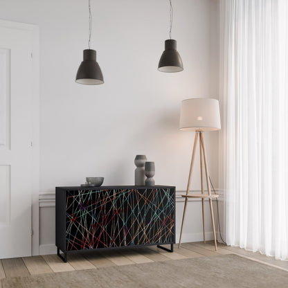 Credenza a 2 ante LUMINOUS SNARE in finitura nera