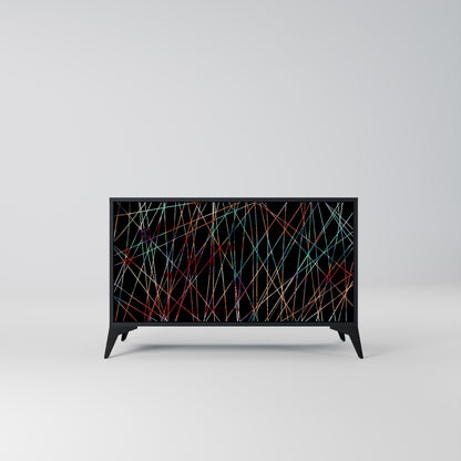 Credenza a 2 ante LUMINOUS SNARE in finitura nera