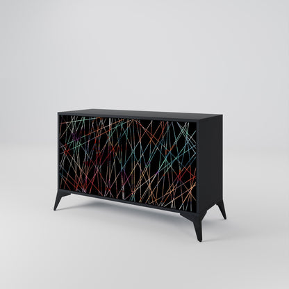 Credenza a 2 ante LUMINOUS SNARE in finitura nera