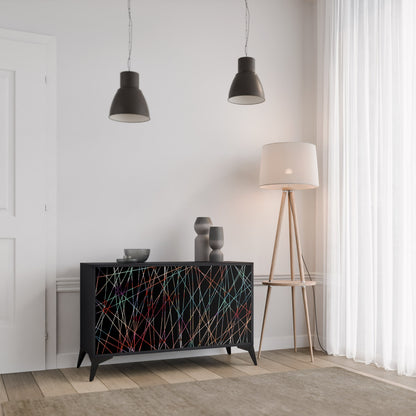 Credenza a 2 ante LUMINOUS SNARE in finitura nera