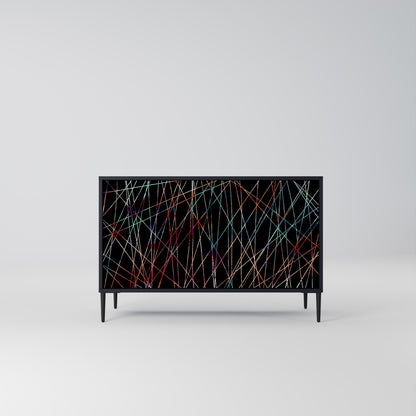 Credenza a 2 ante LUMINOUS SNARE in finitura nera