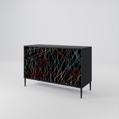 Credenza a 2 ante LUMINOUS SNARE in finitura nera